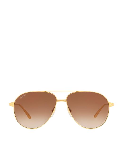 Cartier Brown Pilot Sunglasses
