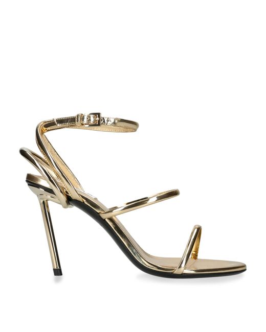 Alaïa Metallic Leather Heeled Sandals 90