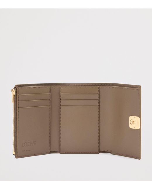 Loewe Brown Anagram Small Vertical Leather Wallet