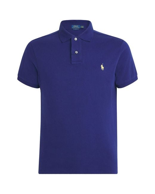Polo Ralph Lauren Blue Cotton Mesh Slim-Fit Polo Shirt for men