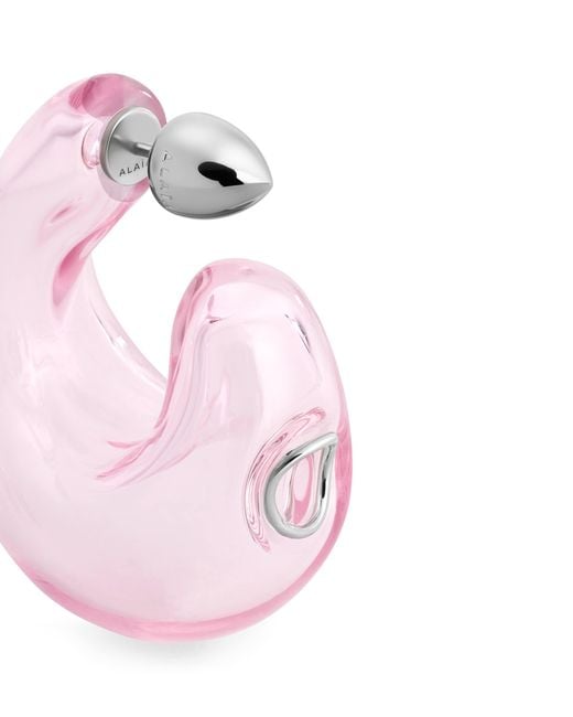Alaïa Pink Glass Bubble Hoop Earrings