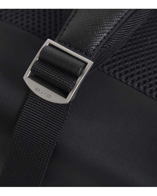 Sandro Black Logo Backpack for men