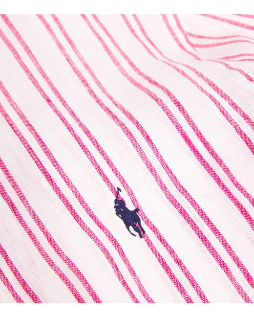 Polo Ralph Lauren Pink Linen Stripe Shirt
