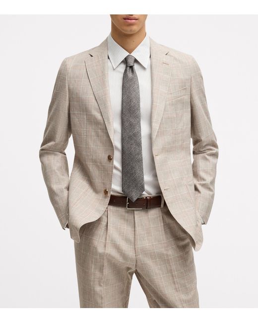 Boss Gray Silk Mouliné Tie for men