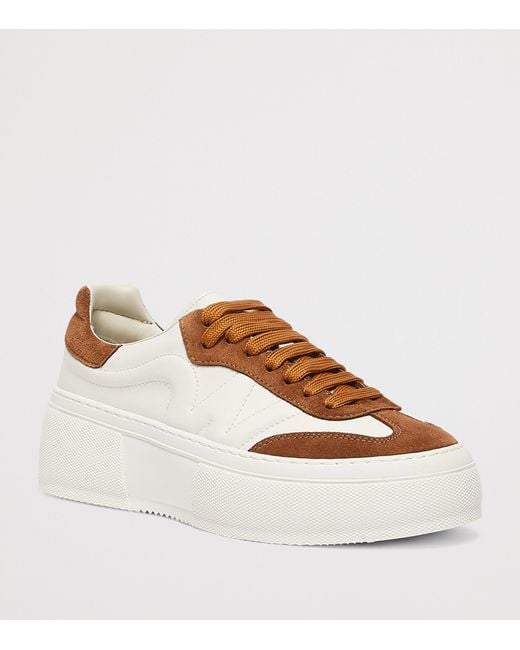 Weekend by Maxmara Brown Leather Platform Sneakers