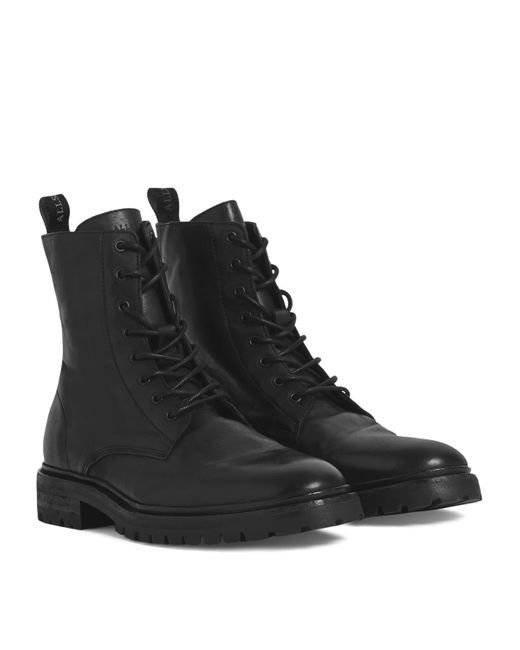 AllSaints Black Leather Tobias Boots for men