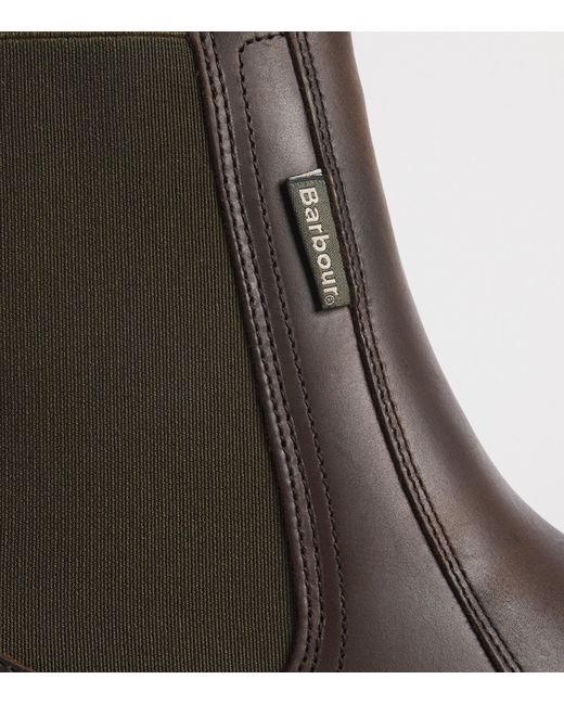 Barbour Brown Leather Hale Chelsea Boots for men
