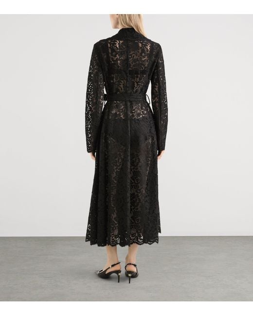 Dolce & Gabbana Black Lace Wrap Coat