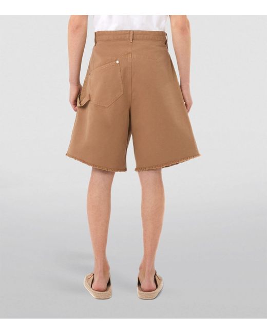 J.W. Anderson Brown Cotton Twisted Workwear Shorts for men