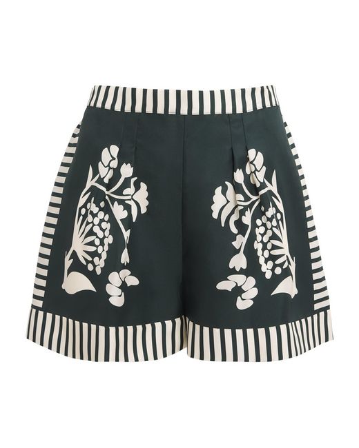 Eres Black Silk Floral Arjun Shorts