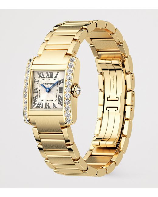 Cartier Metallic Small And Diamond Tank Française Watch