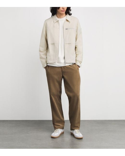 Moose Knuckles White Collared Track Jacket for men