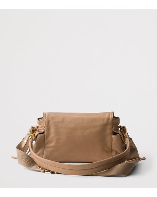 Prada Brown Medium Nappa Lambskin Explore Shoulder Bag