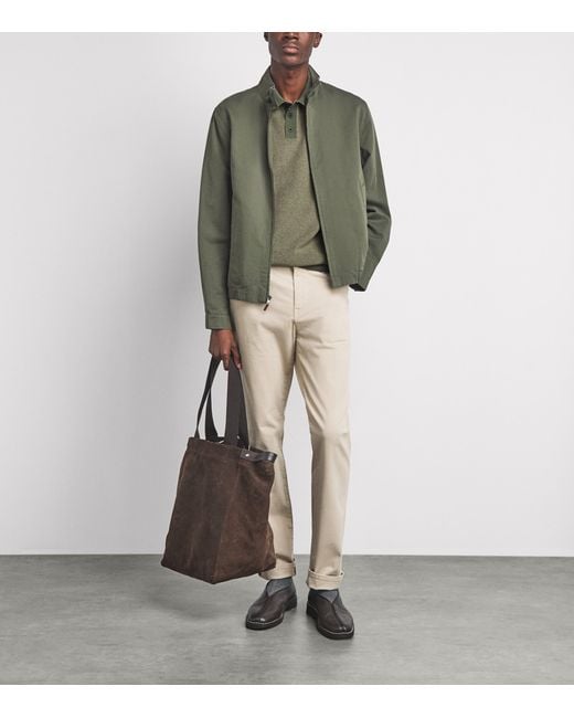 Vince Green Cotton-Cashmere Polo Shirt for men