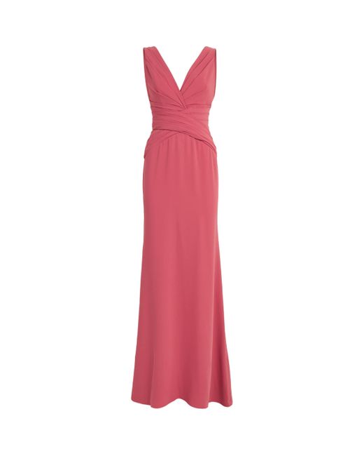 Zuhair Murad Pink V-Neck Criss-Cross Gown