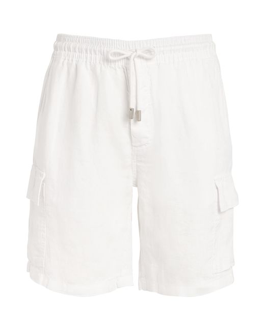 Vilebrequin White Linen Cargo-Pockets Baie Shorts for men