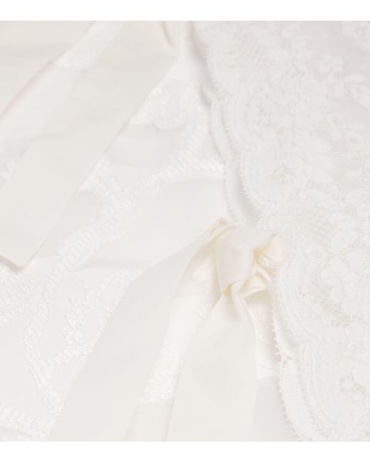 Loretta Caponi White Lace-Trim Clarissa Trousers