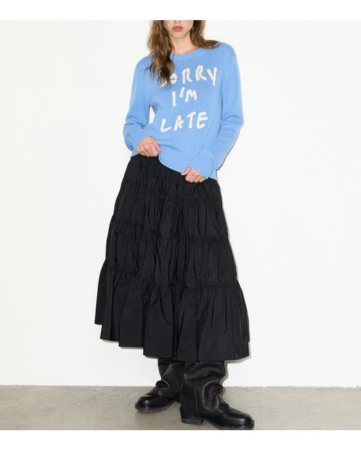 MAX&Co. Blue Cotton Slogan Sweater