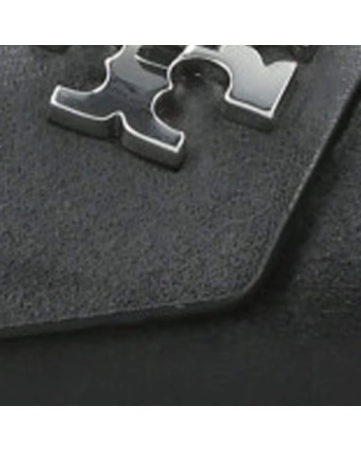 Tory Burch Black Leather Turnlock Slides