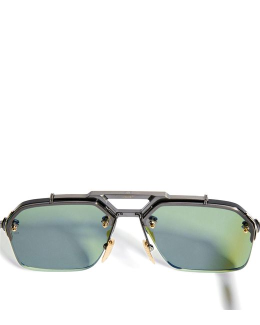 Jacques Marie Mage Green Rimless Silverton Sunglasses for men