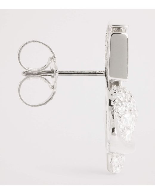 Vivienne Westwood White Embellished Agnatha Earrings
