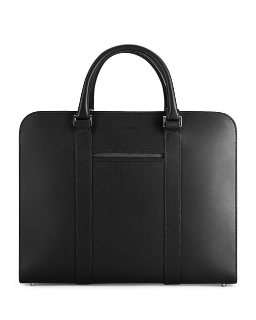 Carl Friedrik Black Leather Palissy Double Briefcase