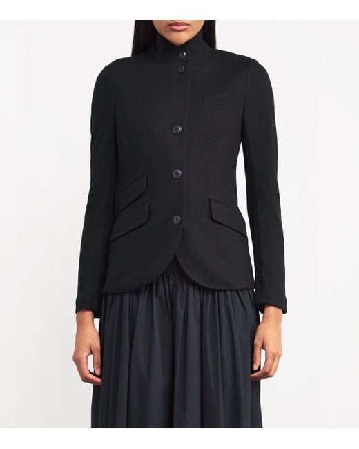 Rag & Bone Black Wool Stand-Collar Slade Blazer