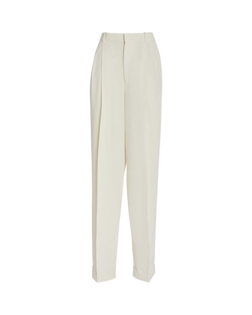Polo Ralph Lauren White Pleated Tailored Trousers