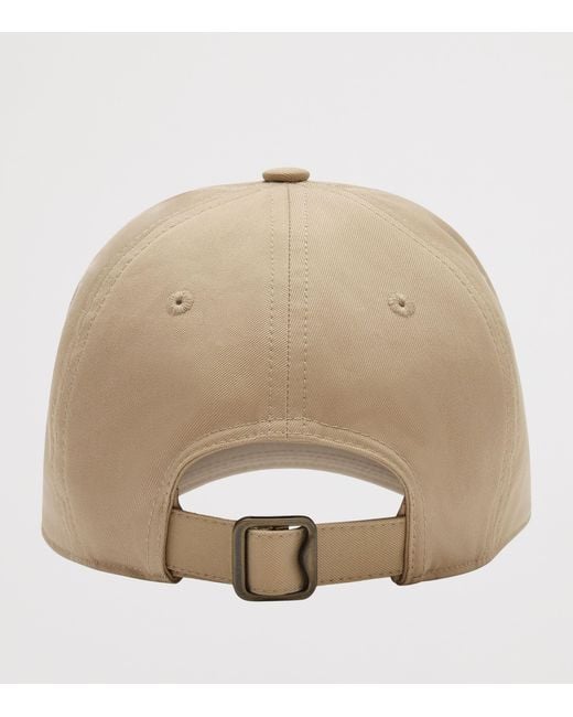 Burberry Natural Cotton Gabardine Cursive Logo Cap for men