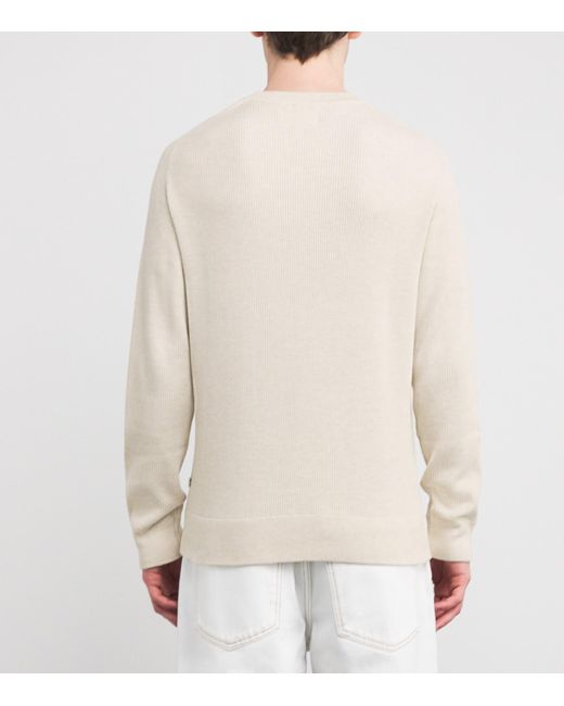NN07 White Ribbed Danny Sweater for men