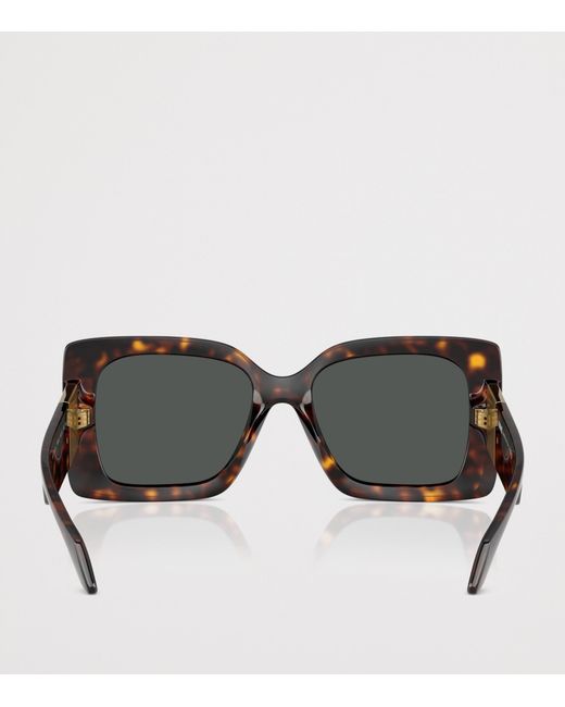 Versace Black Tortoise Square Irregular Sunglasses