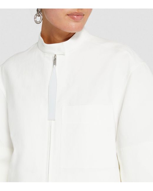 Jil Sander White Oversized Zip-up Overshirt