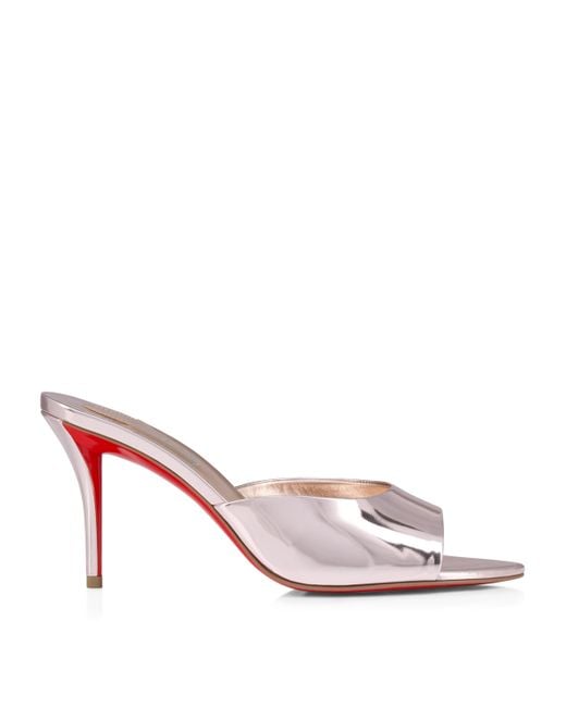 Christian Louboutin Pink Miss Z Metallic Calf Leather Mules 80