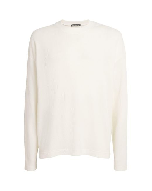 Cole Buxton White Waffle-Knit 4 Star Long-Sleeve T-Shirt for men
