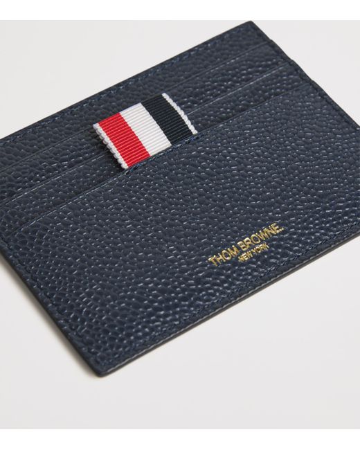 Thom Browne Blue Leather Card Holder for men