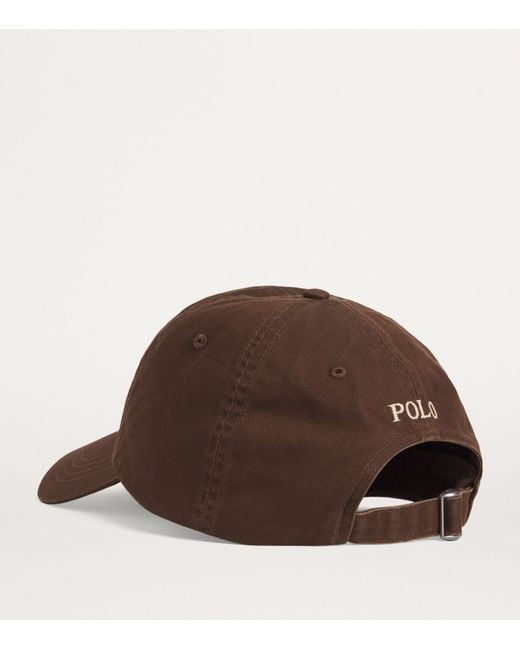 Polo Ralph Lauren Brown Cotton Polo Pony Baseball Cap for men