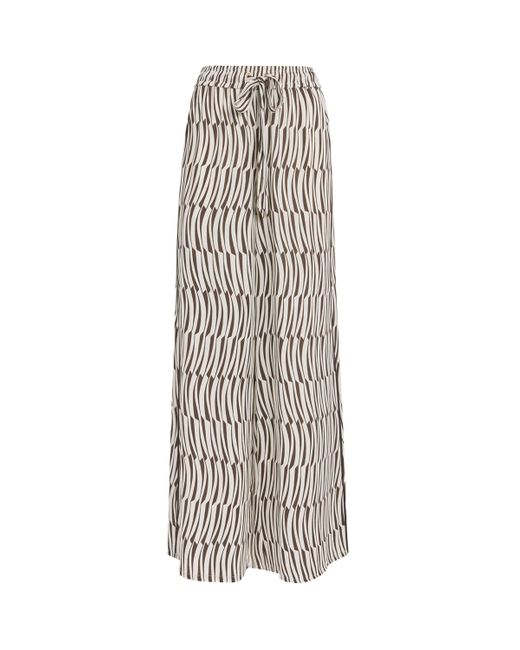 ME+EM White Silk Linear Keys Print Trousers