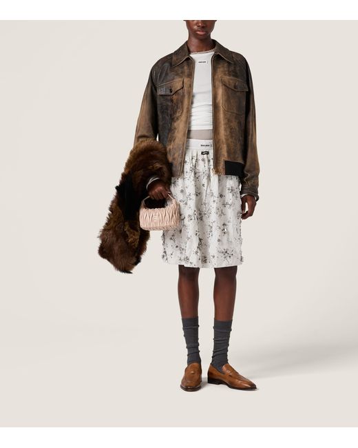 Miu Miu Brown Long-Sleeved Zipped Jacket