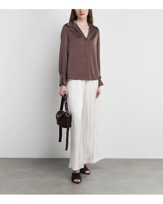 Claudie Pierlot Brown Satin Blouse