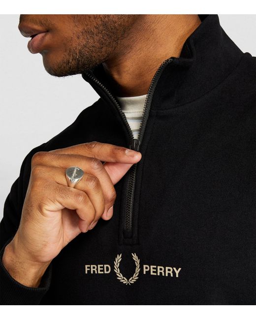 Fred Perry Black Half-zip Sweater for men