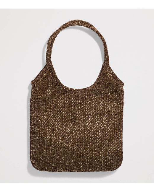 Miu Miu Brown Mesh-Sequin Ivy Tote Bag