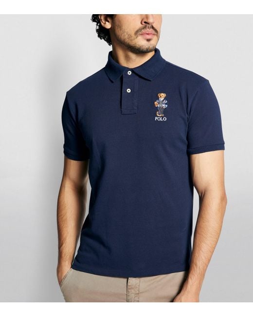 Polo Ralph Lauren Blue Polo Bear Polo Shirt for men