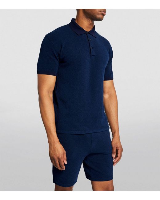 Falke Blue Boucle Polo Shirt for men