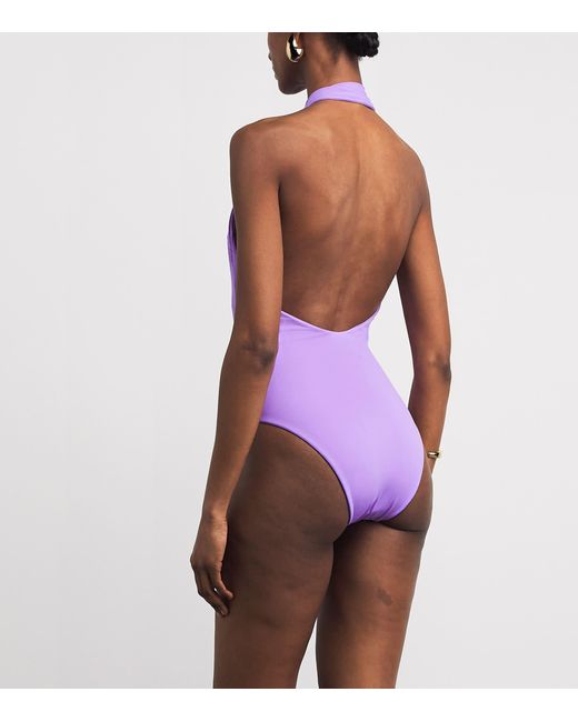 Taller Marmo Purple Grand Tropicana Swimsuit And Pareo Set