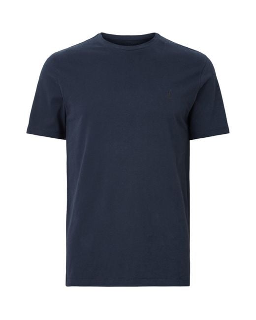 AllSaints Blue Organic Cotton Brace T-Shirt for men