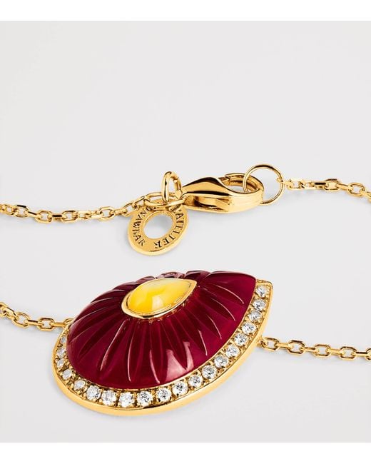 L'Atelier Nawbar White Diamond, Ruby And Pearl Bond Street Necklace