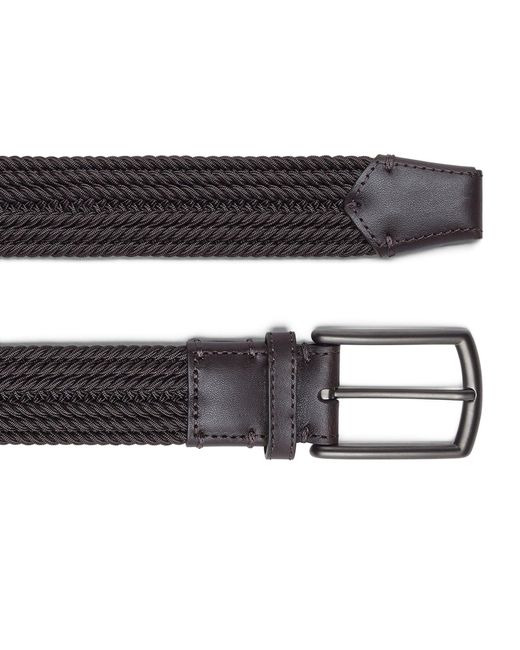 Zegna Black Elastic Rayon Braided Belt for men