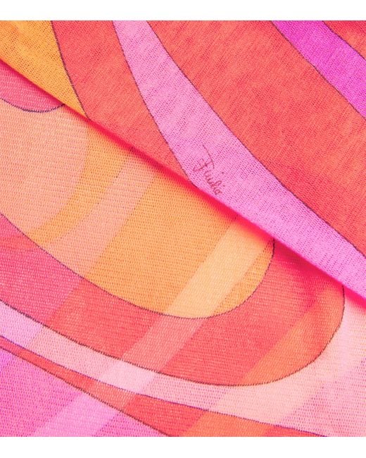 Emilio Pucci Pink Mesh Printed Top