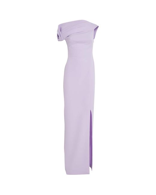 Safiyaa Purple Twist-Detail Derra Gown