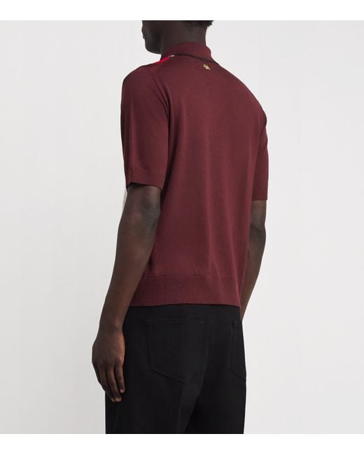 Amiri Red Wool-Blend Embellished Stripe Shirt for men